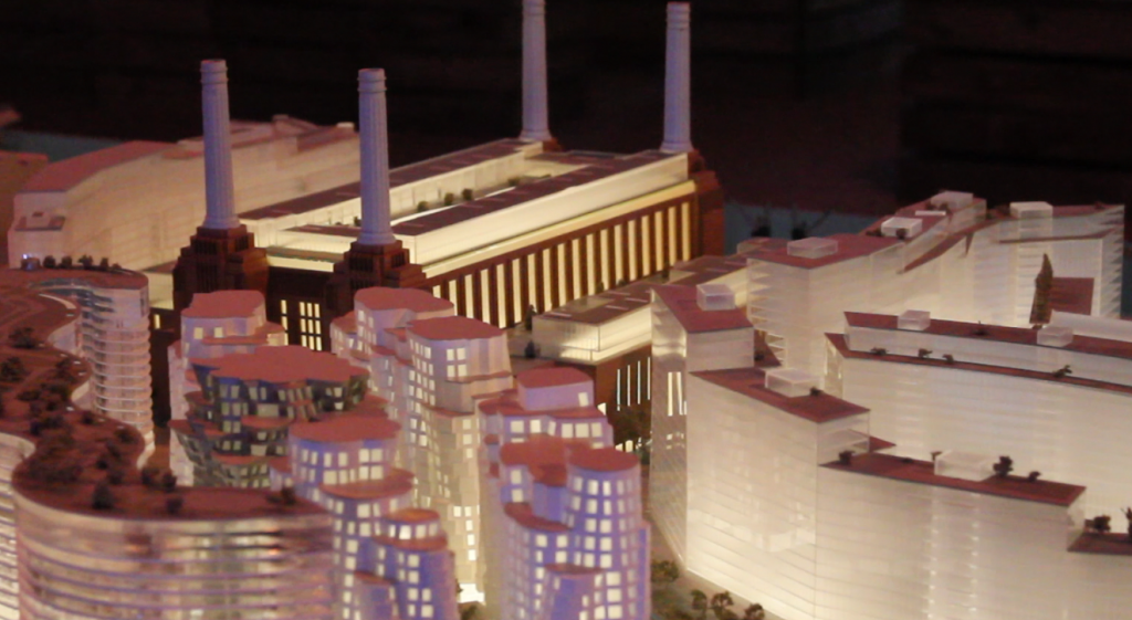 Plastic model of the Power Station redevelopment plan.